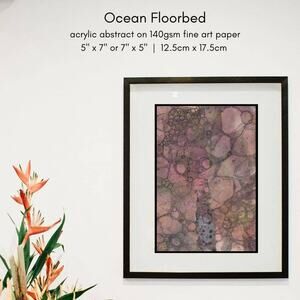Original Abstract Painting "Ocean Floorbed" 5 x 7 inch  painting muted tones
